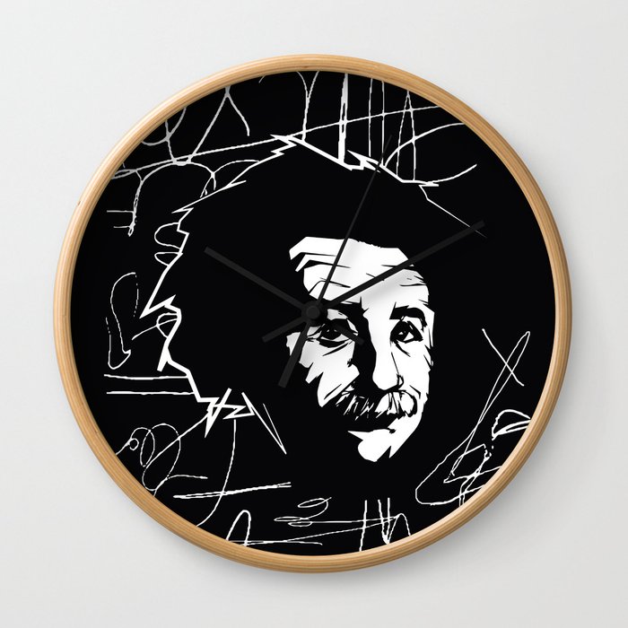 Albert Einstein Tribute Illustration Wall Clock