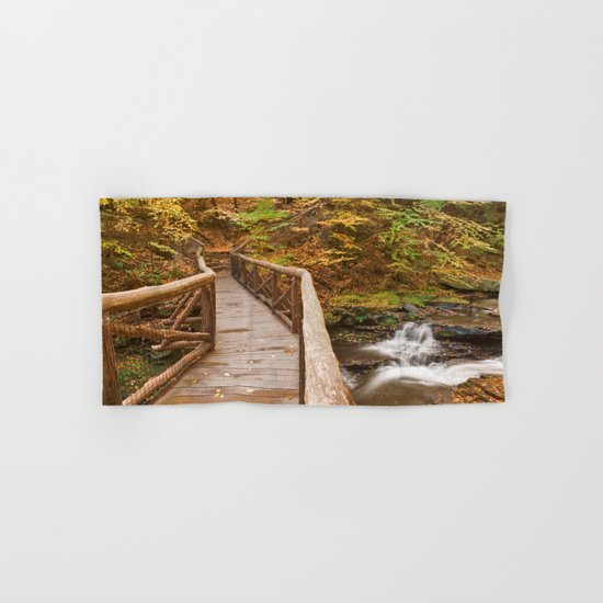 Autumn Boardwalk Bridge Hand & Bath Towel