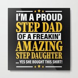 Funny Bonus Dad Shirt Väter Tag Metal Print | Day, Geschenk, Beste, Graphicdesign, Funny, Ideas, Outfit, Stepdad, Awesome, Father 