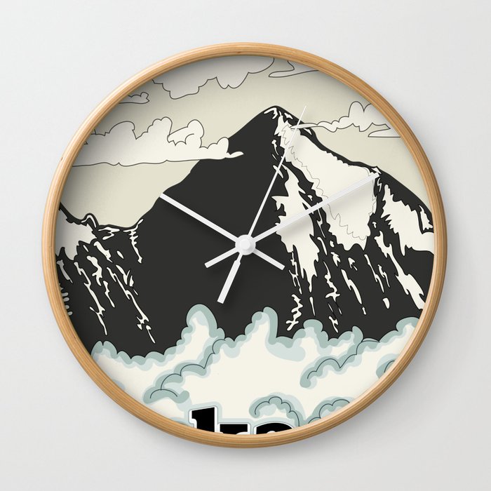 K2 Mountain travel poster Wall Clock