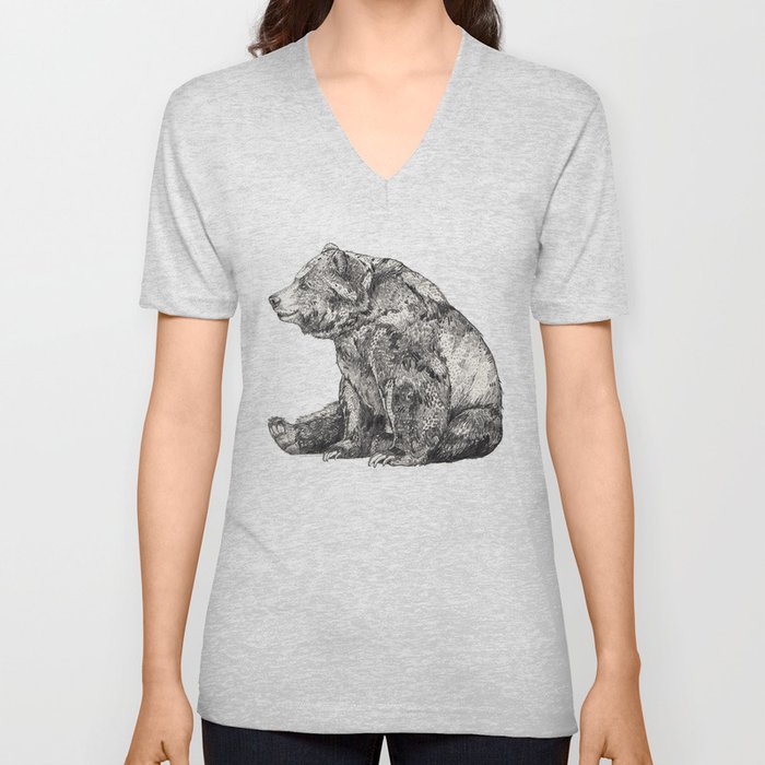 Bear // Graphite V Neck T Shirt