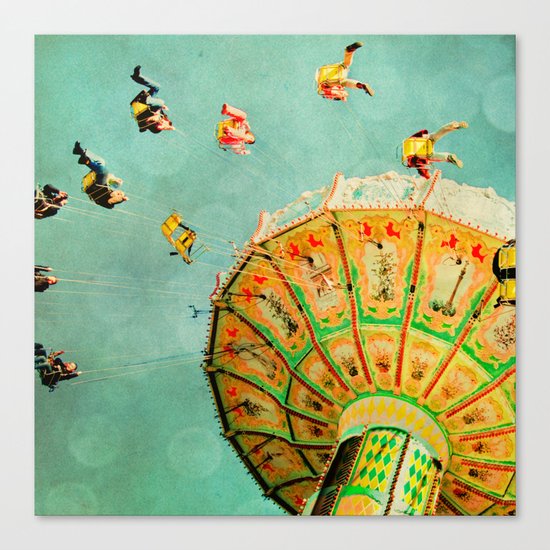 You Spin Me Right Round Carnival Swing Canvas Print
