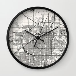 Lubbock Vintage City Map Wall Clock