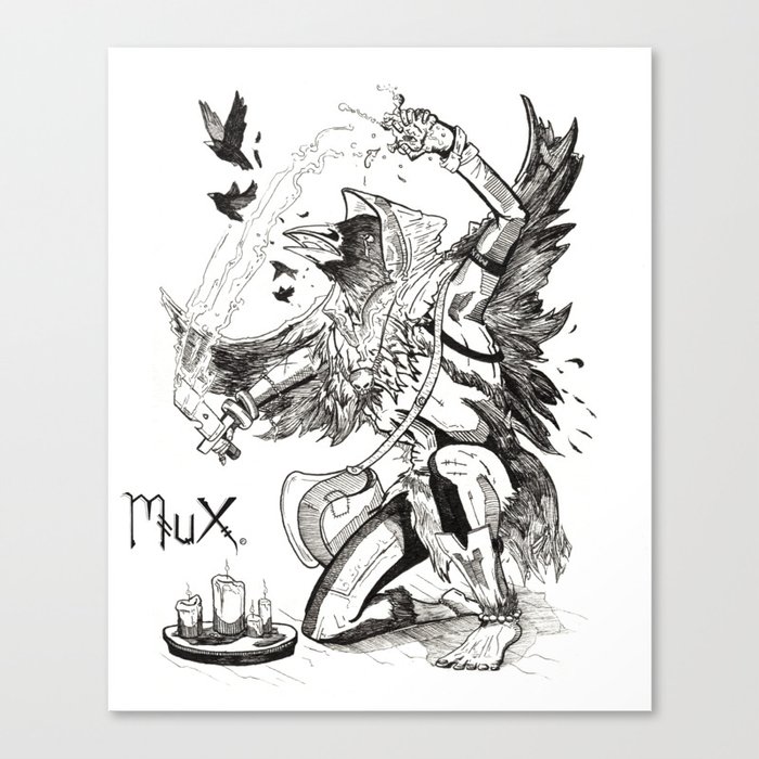 The Raven Wizard Canvas Print by mux