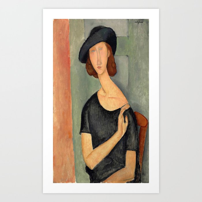 Amedeo Modigliani Jeanne Hebuterne Au Chapeau Art Print By Alexandra Arts Society6