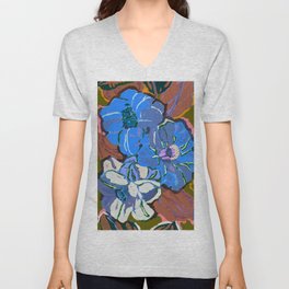 Art Deco Flower pattern 11 V Neck T Shirt