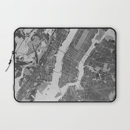 Vintage map of New York City in gray Laptop Sleeve