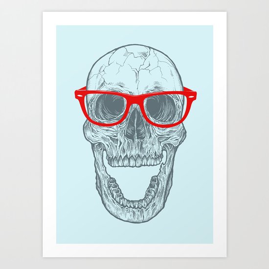 Smart-Happy Skully Art Print