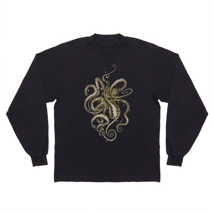 Octopsychedelia Sepia Long Sleeve T Shirt