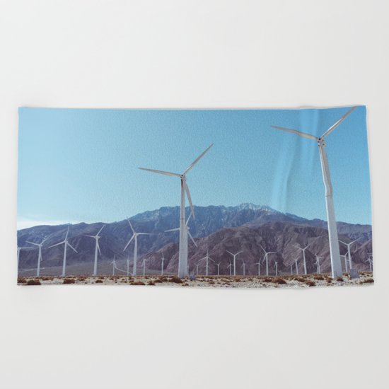 Palm Springs Windmills XI Beach Towel