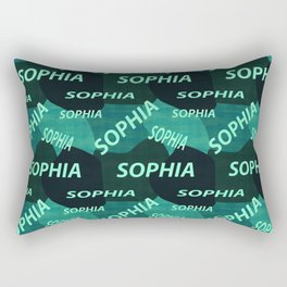  seamless pattern with the name Sophia in blue colors and watercolor texture Rectangular Pillow