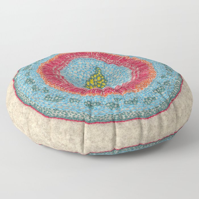 Growing - Hoya - plant cell embroidery Floor Pillow