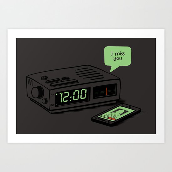 Midnight Alarm "I Miss You" Art Print
