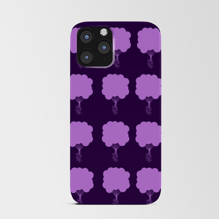 Purple Party Balloons Silhouette iPhone Card Case