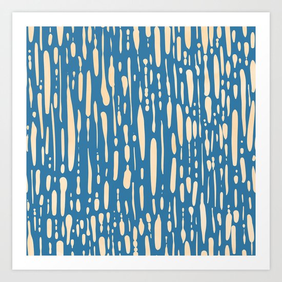 Ice Melt Stripes - Orange Sherbet on Saltwater Taffy Teal Art Print