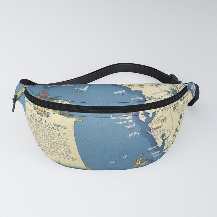 A map of Florida for garden lovers-Old vintage map Fanny Pack