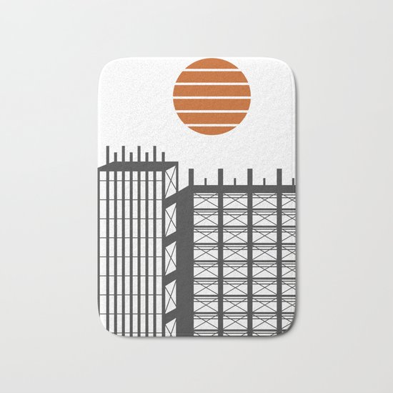 City in construction Bath Mat