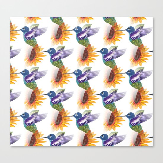 Hummingbird Pattern Canvas Print