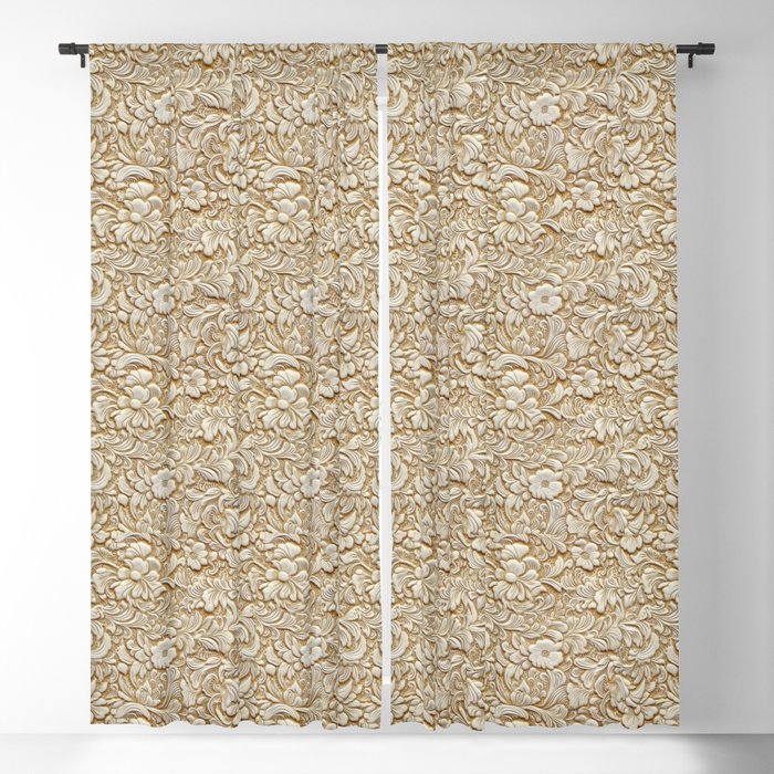 Carved Flowers look 10 Blackout Curtain