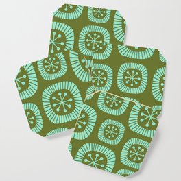 Mid-Century Modern Atomic Abstract Composition 424 Avocado and Mint Green Coaster | Atomicage, Dutchmodern, Eamesera, Abstractpattern, Pretty, Abstract, Midcentury, Avacadogreen, Retro50Spattern, Retro 