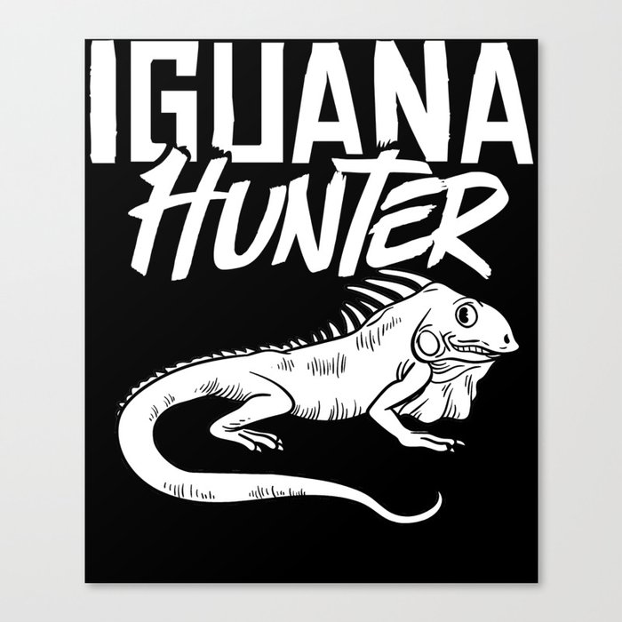 Green Iguana Lizard Cage Hunting Reptile Canvas Print
