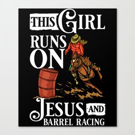 Barrel Racing Horse Racer Saddle Rodeo Canvas Print