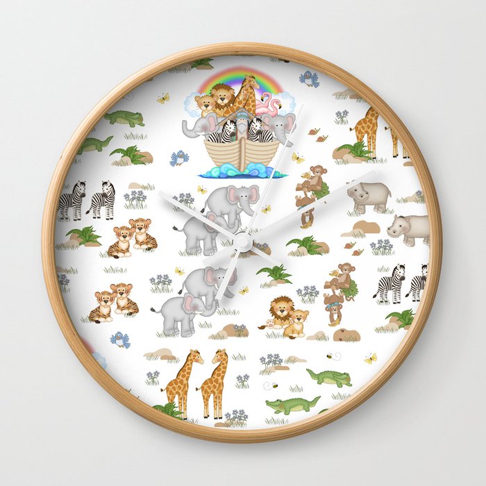 Noahs Ark Animals Wall Clock