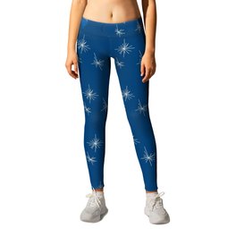 Fourth of july pattern in blue red Leggings