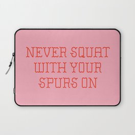 Cautious Squatting, Pink and Red Laptop Sleeve