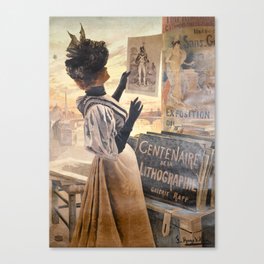 Lithography's centenary - Vintage French Woman Canvas Print