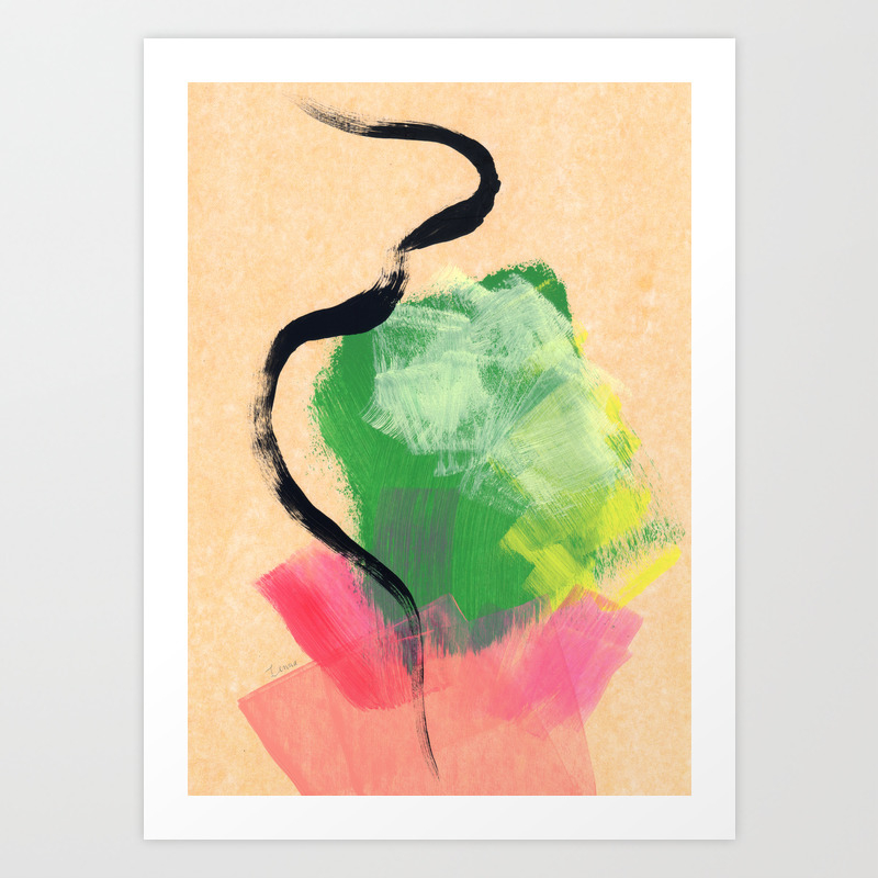 Trust Your Color No 64 Modern Abstract Painting Green Yellow Art
