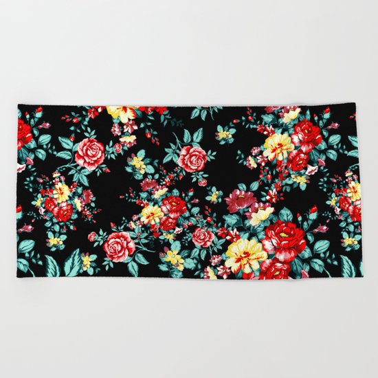 Flowers Pattern Beach Towel