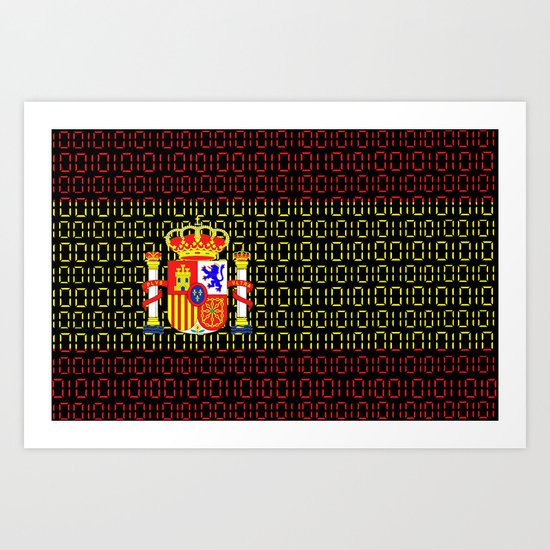 digital Flag (spain) Art Print