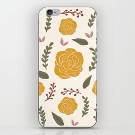 Flower Lover Print On Pastel Background Pattern iPhone Skin