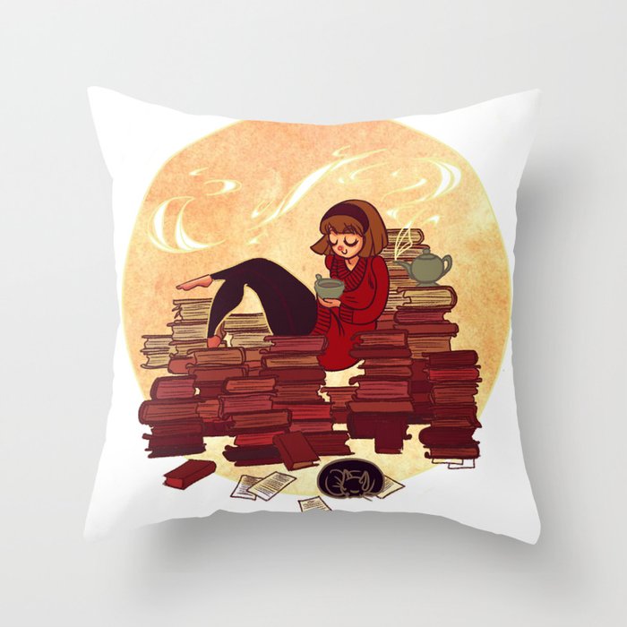 Book Lover Girl Throw Pillow By Deirling Society6