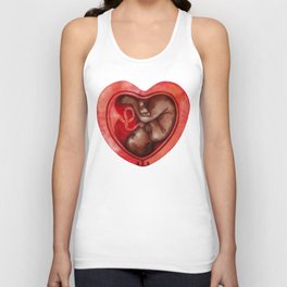 Watercolor fetus inside the heart shaped Unisex Tank Top