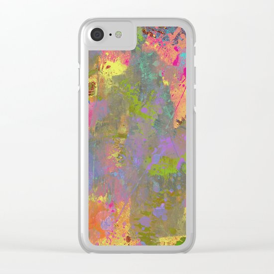 Messy Art II - Abstract, pastel coloured artwork in a random, chaotic, messy style Clear iPhone Case