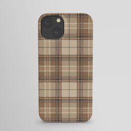 Beige Brown Tartan Plaid Pattern iPhone Case