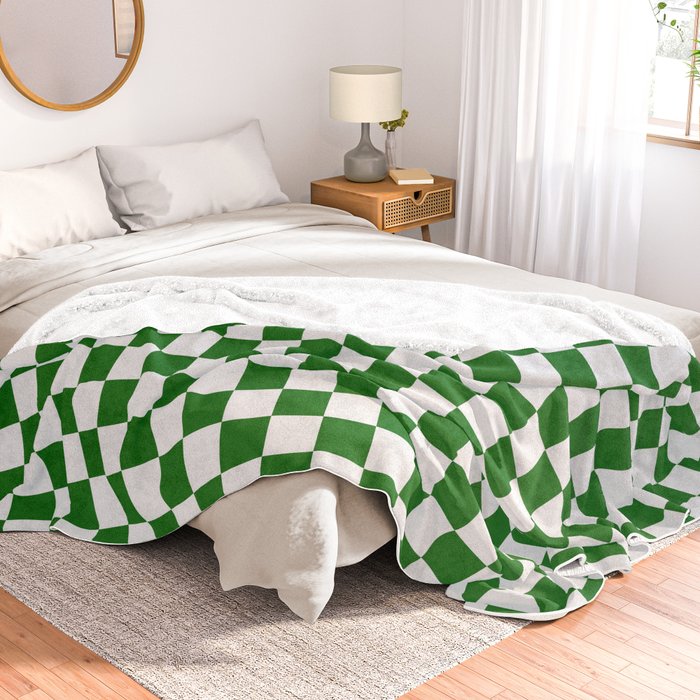 White and best sale green throw