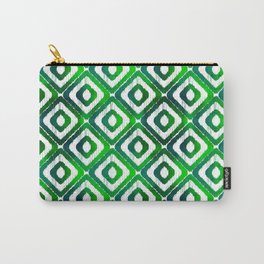 Emerald Watercolour Ikat Pattern Carry-All Pouch