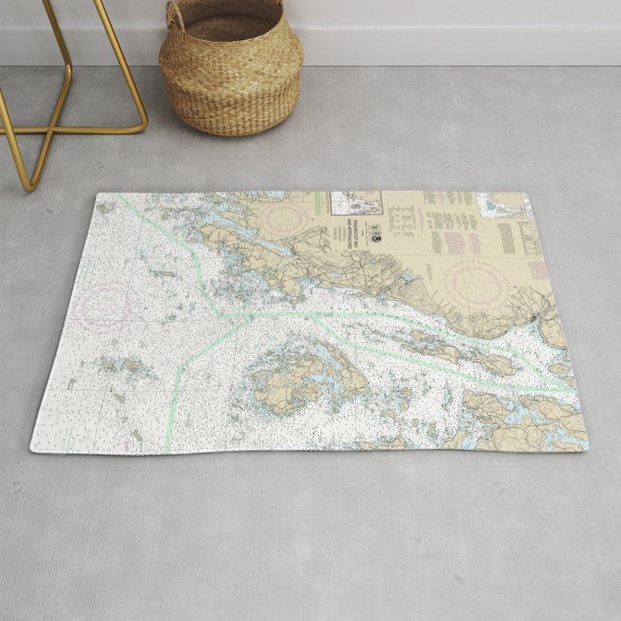 Penobscot Bay and Approaches Maine Nautical Chart 13302 Rug