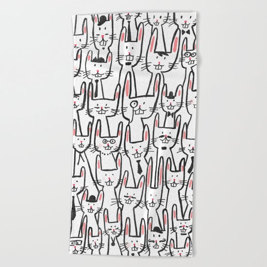 Bunny family Beach Towel