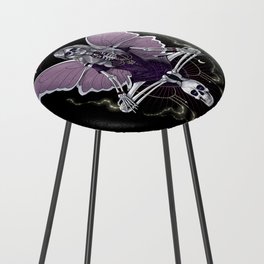 Goth Skeleton Butterfly Counter Stool