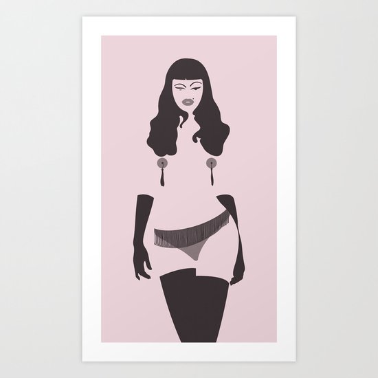 A Wink & A Smile -Vintage Pink Art Print