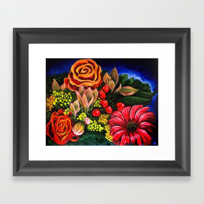 Spring Blossom, Florals painting, colorful flowers art, Mother Day Gift Framed Art Print