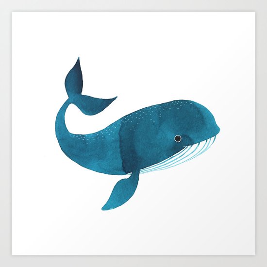 HAPPY WHALE Art Print