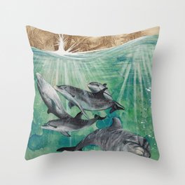 Dolphins Throw Pillow