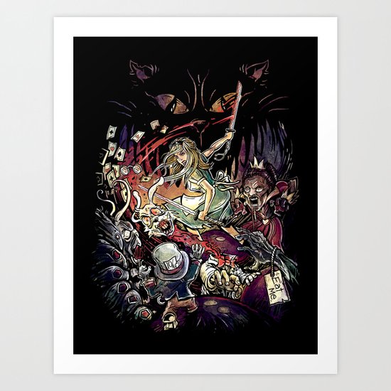 Zombies in Wonderland Art Print