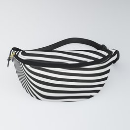 Retro Shapes And Lines Black And White Optical Art Fanny Pack