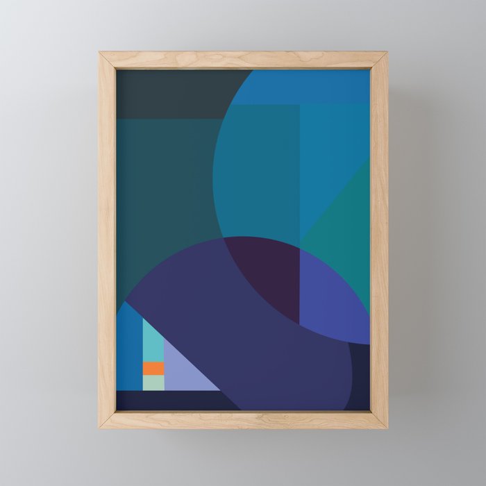 Coastal Nights - Blue Abstract byBrije Framed Mini Art Print